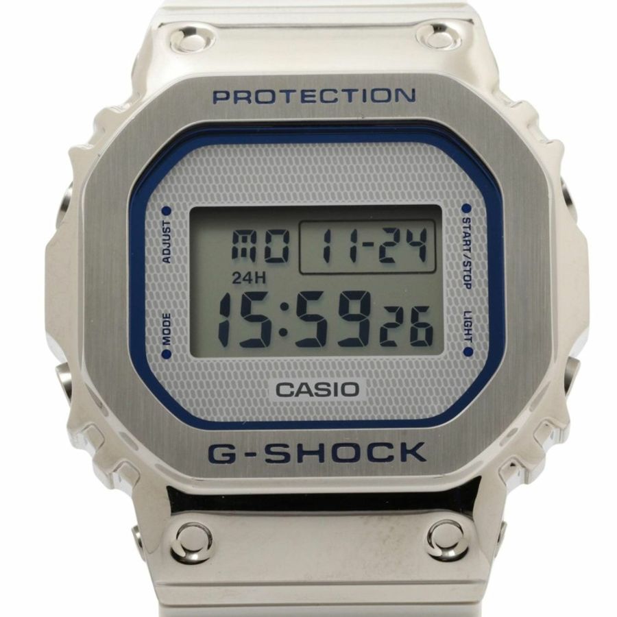 卡西歐 G-SHOCK DIGITAL 5600 系列 GM5600LC7JF 男士電子錶,銀色樹脂/不鏽鋼-0