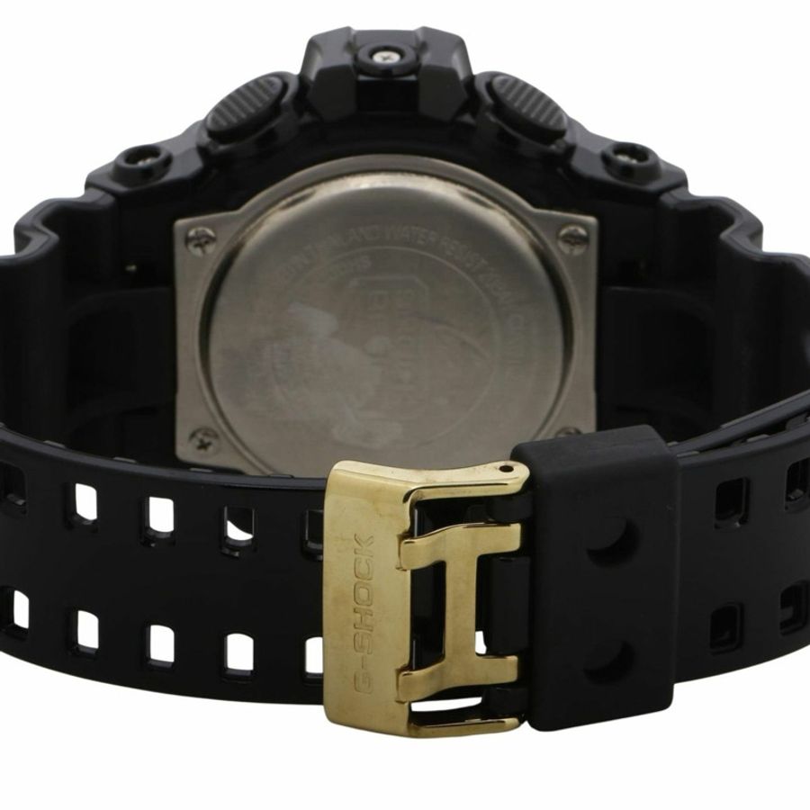 卡西歐 G-SHOCK GA700 系列 GA710GB1AJF 男士腕錶,金色/黑色樹脂錶殼,指針/數位雙顯-4