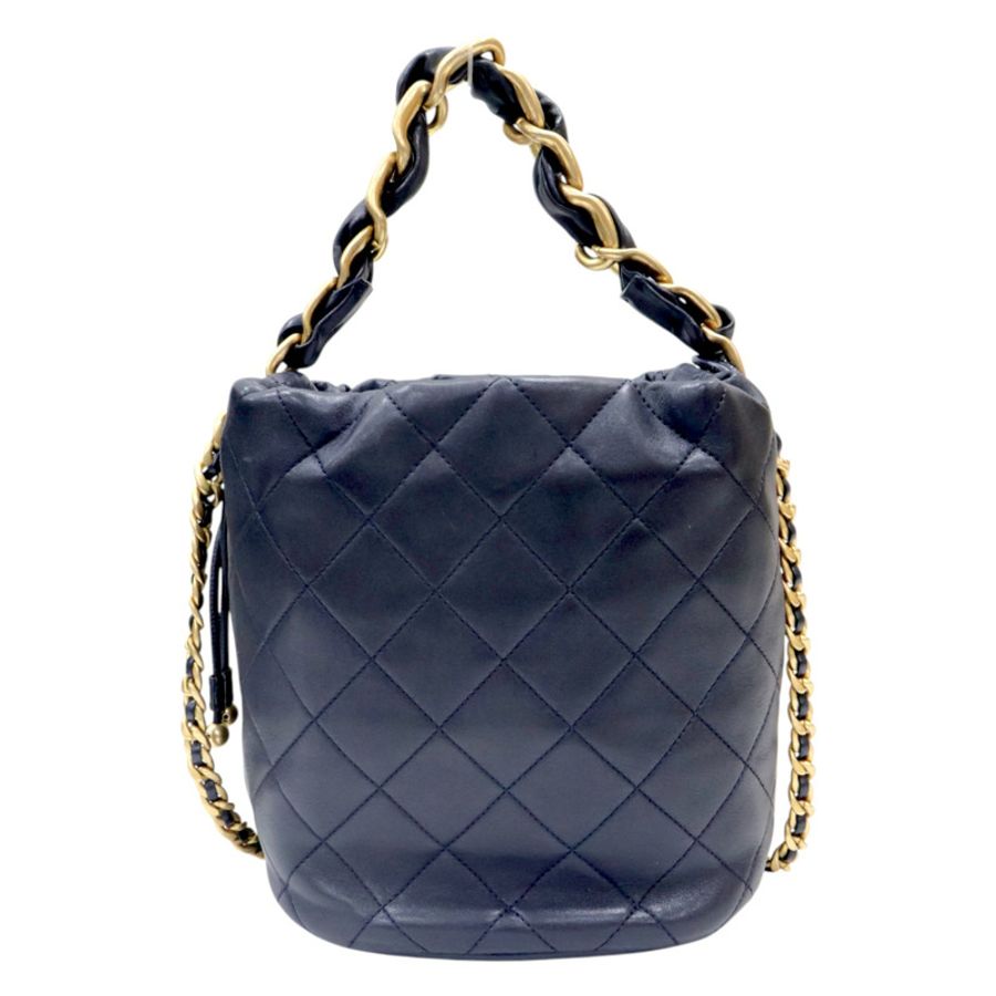 黑色牛皮抽繩包兩用包【CHANEL 香奈兒】 AS2390-1