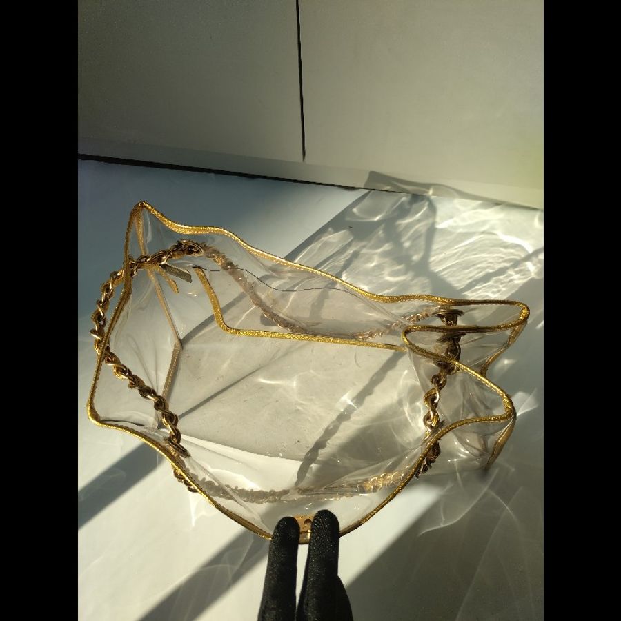 Chanel 金鍊透明托特包-19