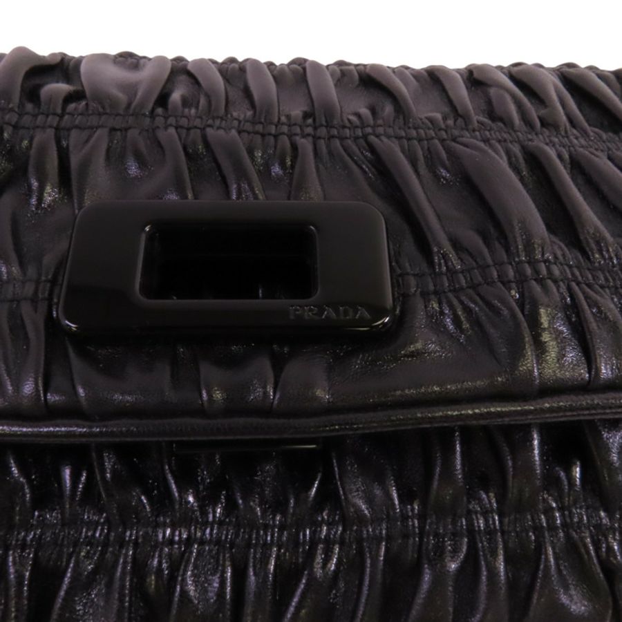 PRADA 牛皮皮革Capretto Graufre Clutch手拿包-13