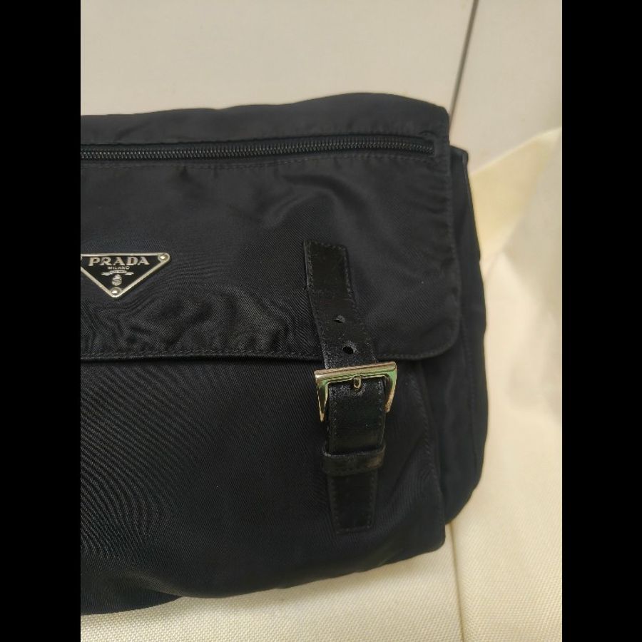 ㊣✨PRADA✨(附防塵袋)普拉達 黑色 帆布 皮革 口袋 郵差包 肩背包 斜背包 /二手包/二手精品🌳二手樹屋🌳-14