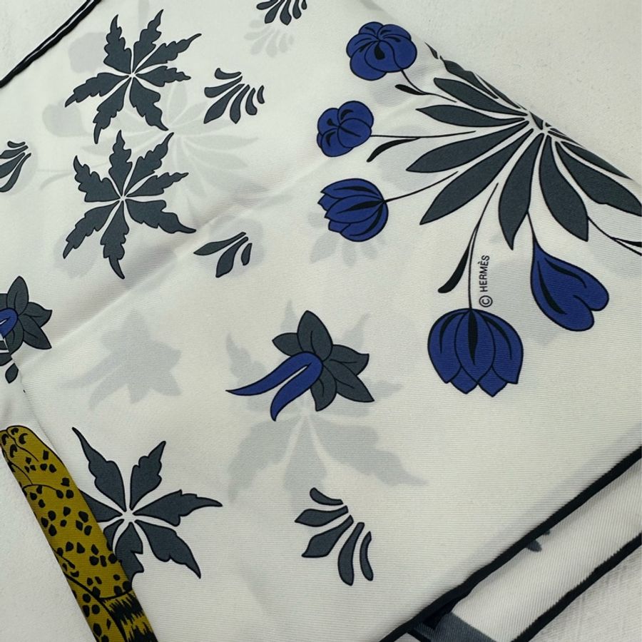 Hermes 愛馬仕絲巾180×30尺寸花豹成雙系列長twilly 全新-4
