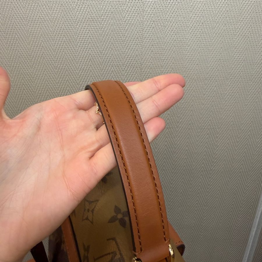 LV 雙色原花金釦Dauphine手提後背包M45142-5