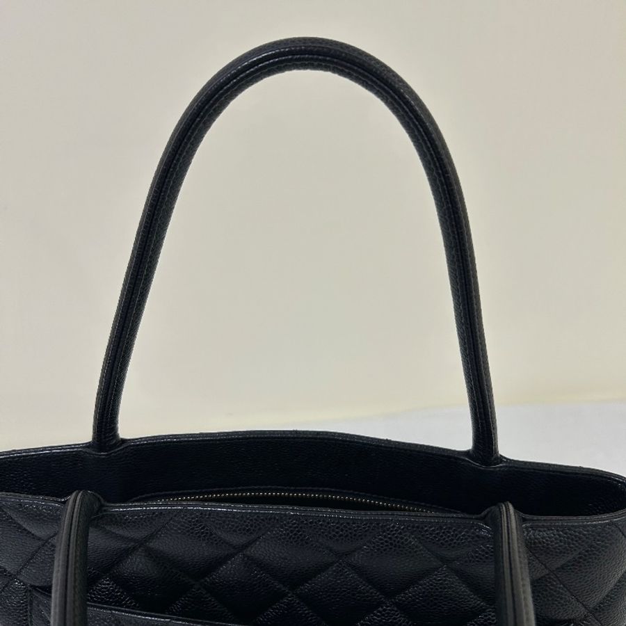 Chanel 黑金荔枝紋復古款式 托特包8開-26