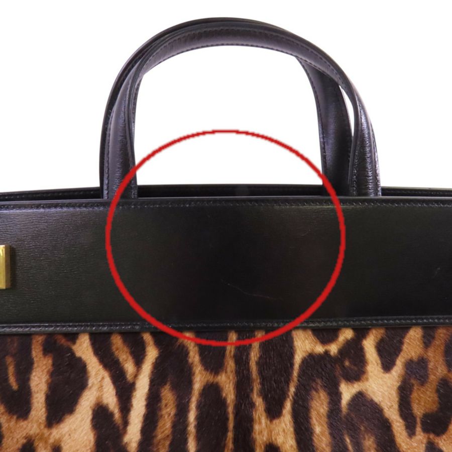 SAINT LAURENT 馬毛Manhattan金扣手挽肩背兩用袋-15
