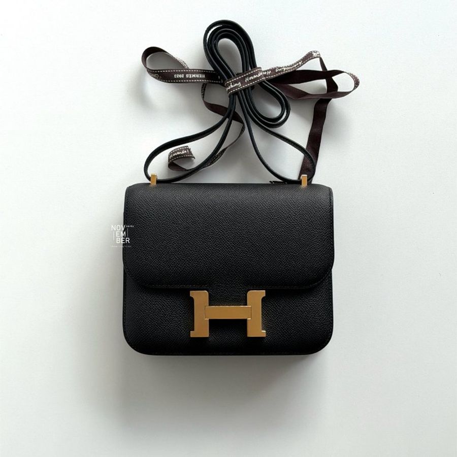 99新🆕Hermès愛馬仕 Mini Constance 黑色金釦-5