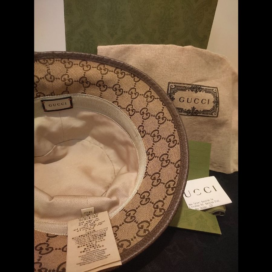 ✨ Gucci 經典緹花滾皮邊帽（近新） ✨-2