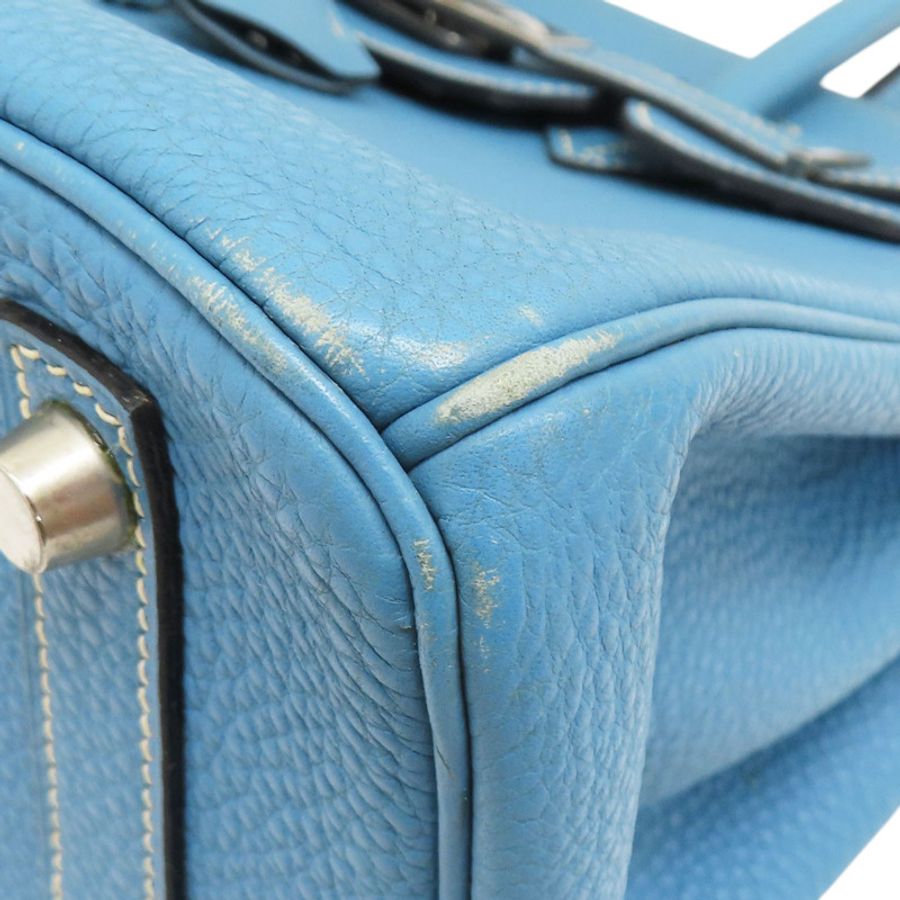 牛仔藍 Togo牛皮 Birkin 30 柏金包 手提包 口D刻 銀扣【HERMES 愛馬仕】-9