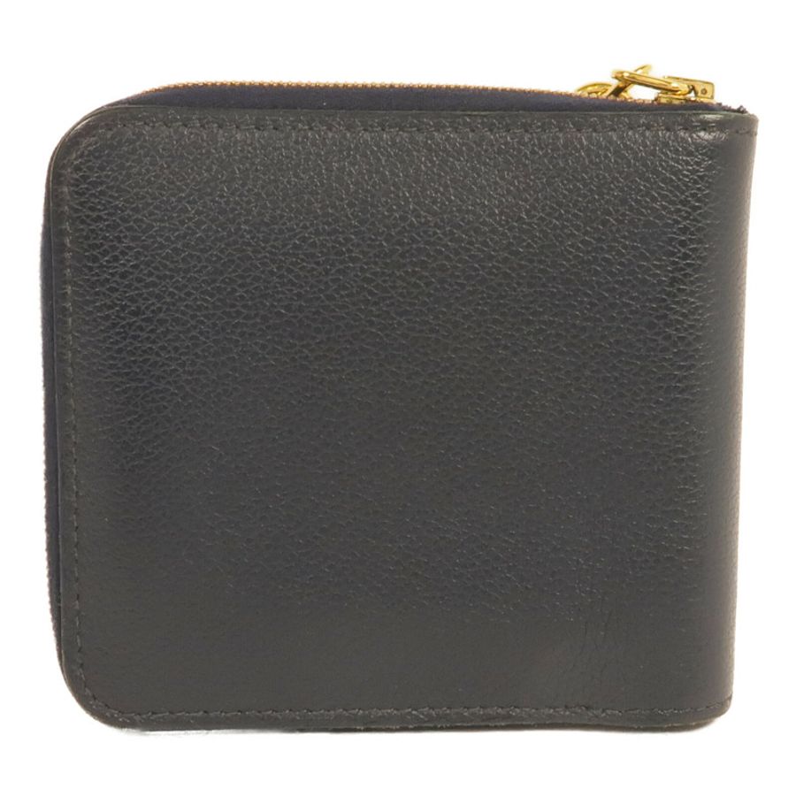 HERMES Evercolor皮革Zipper Wallet金扣錢包Bleu Nuit-2