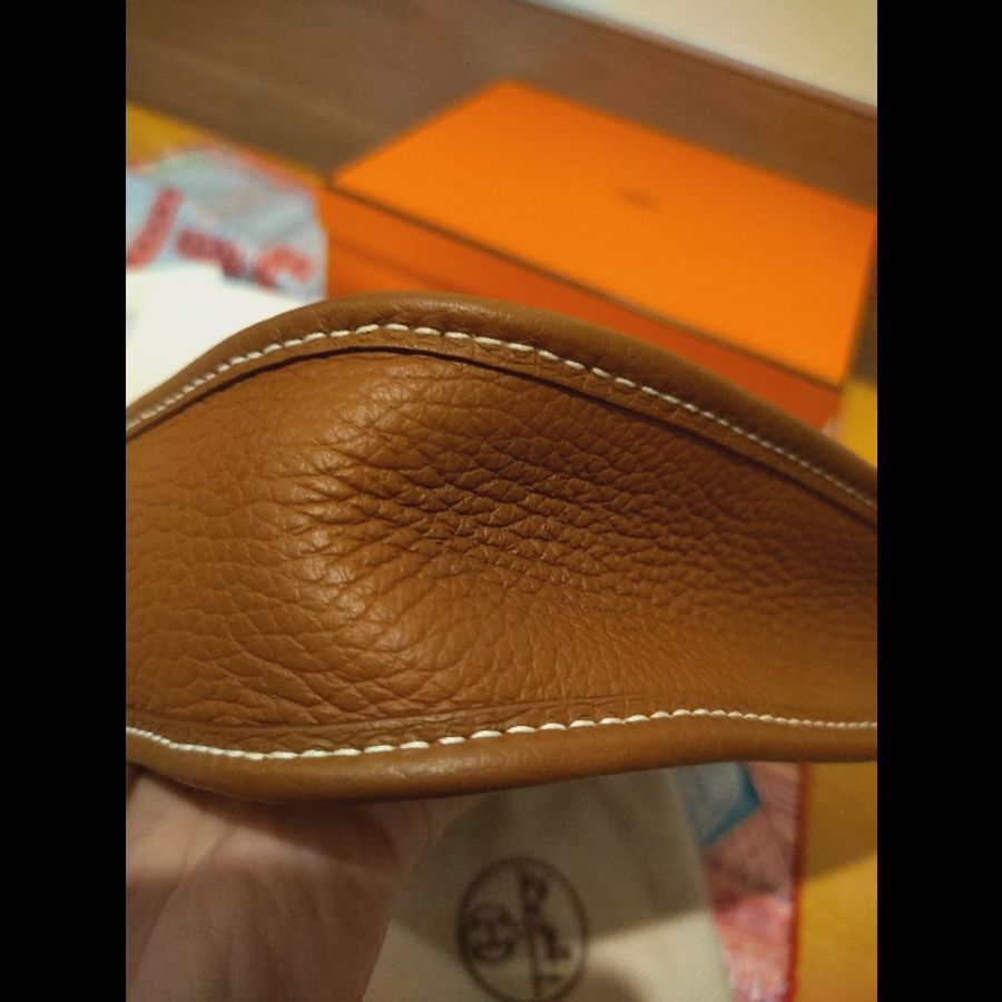 ♡ Hermès Mini Evelyne TPM經典金棕 金釦 ♡ 全配購證齊-2