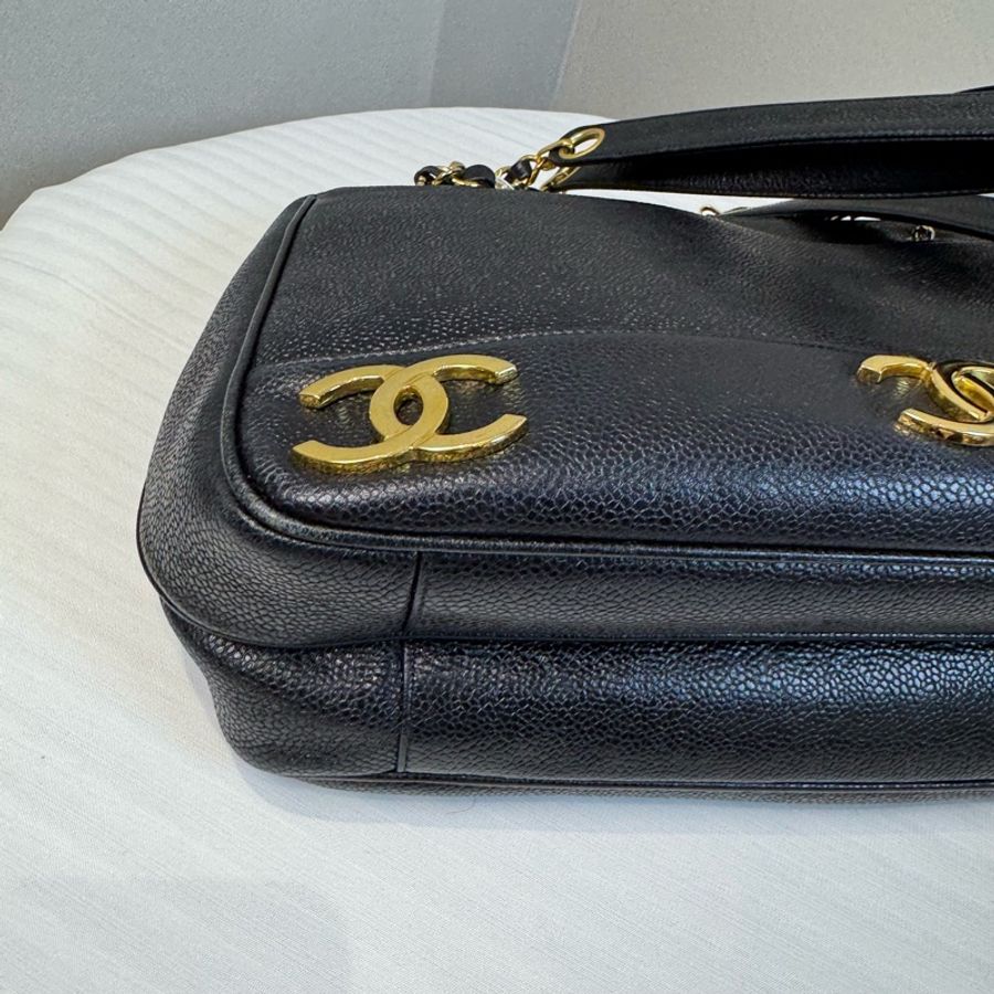 Chanel香奈兒魚子醬金球奶粉包雙面Logo ~金球款-11