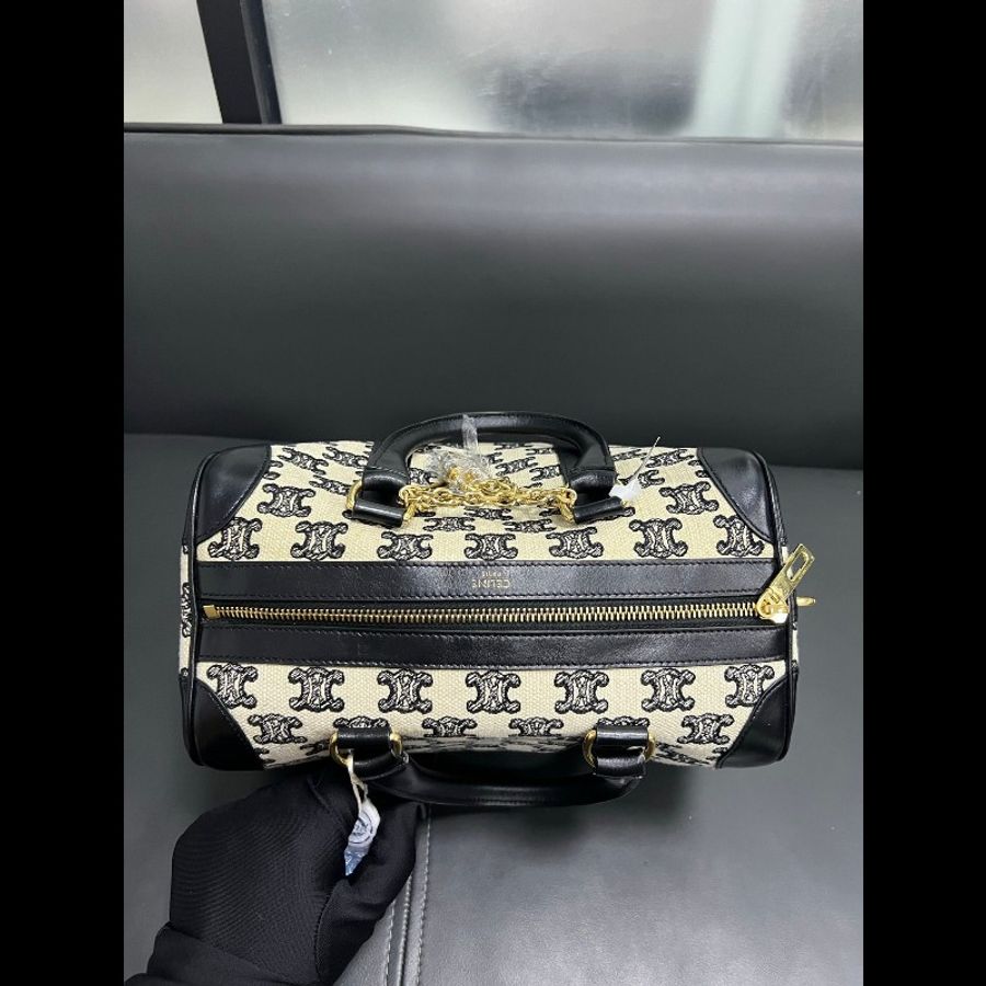Celine Boston bag 
黑白老花刺繡波士頓手提包-10