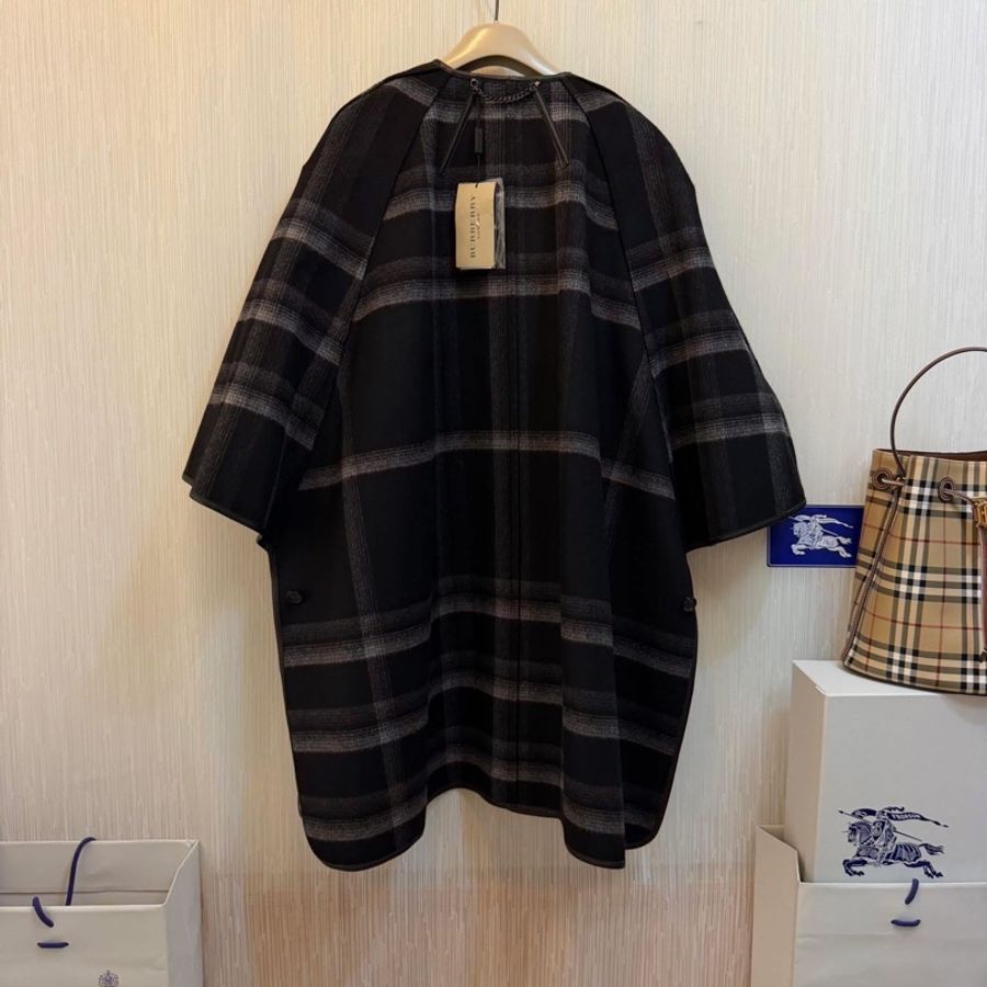 BURBERRY英國蜜色羊毛披肩斗篷L-6