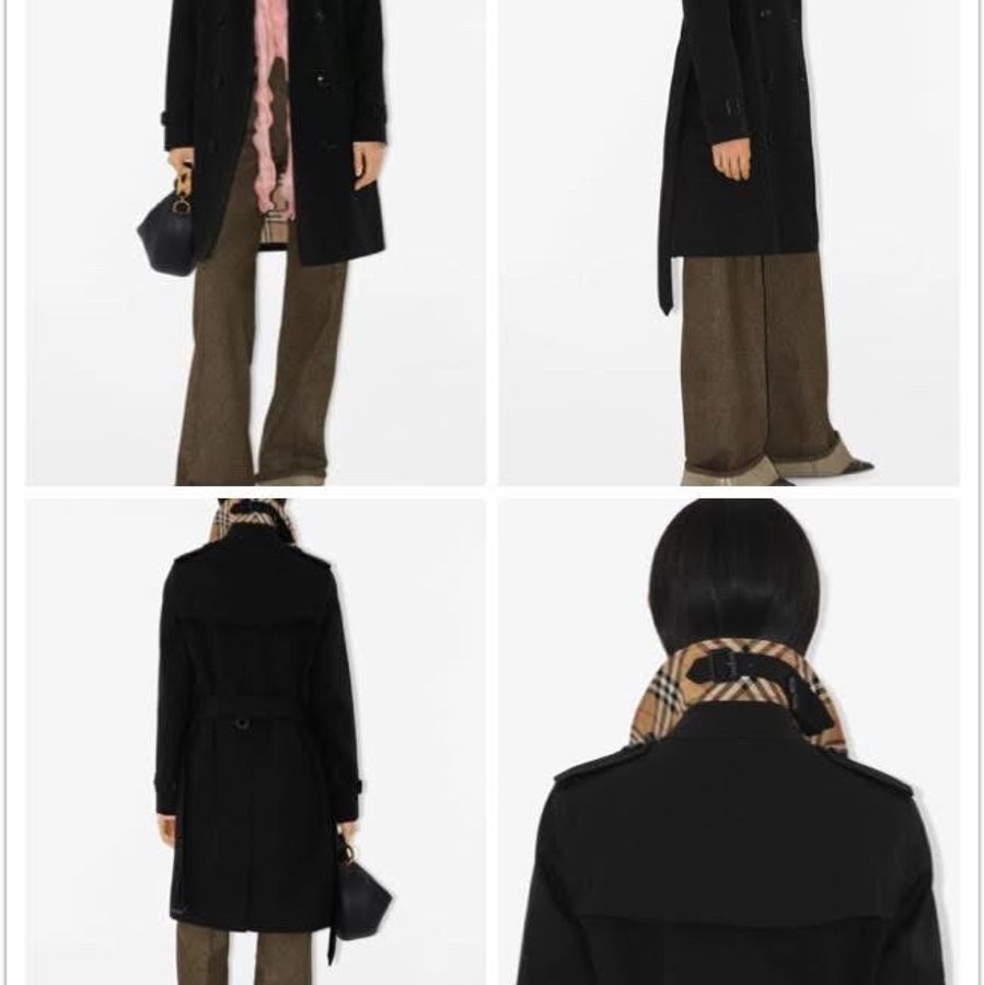 BURBERRY英國肯辛頓黑色風衣UK8-1