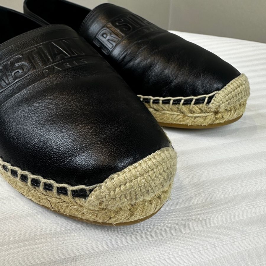 Christian Dior Lambskin Granville Espadrilles 黑色平底羊皮草織鞋 39.5碼-6