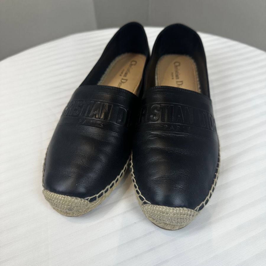 Christian Dior Lambskin Granville Espadrilles 黑色平底羊皮草織鞋 39.5碼-10