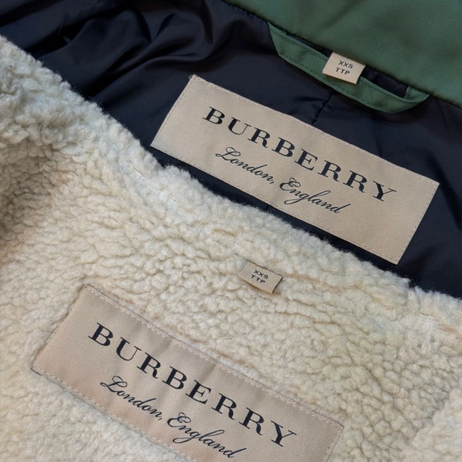 BURBERRY英國草綠色兩件式風衣XXS-13
