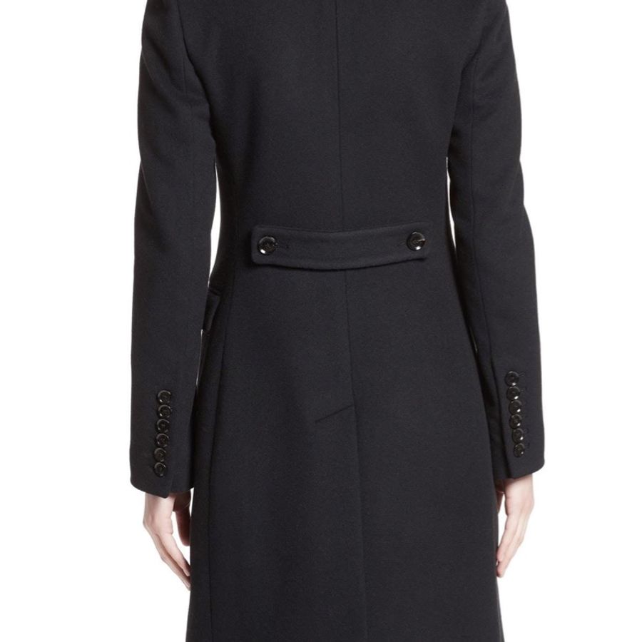 BURBERRY英國黑色羊絨混紡大衣UK8-1