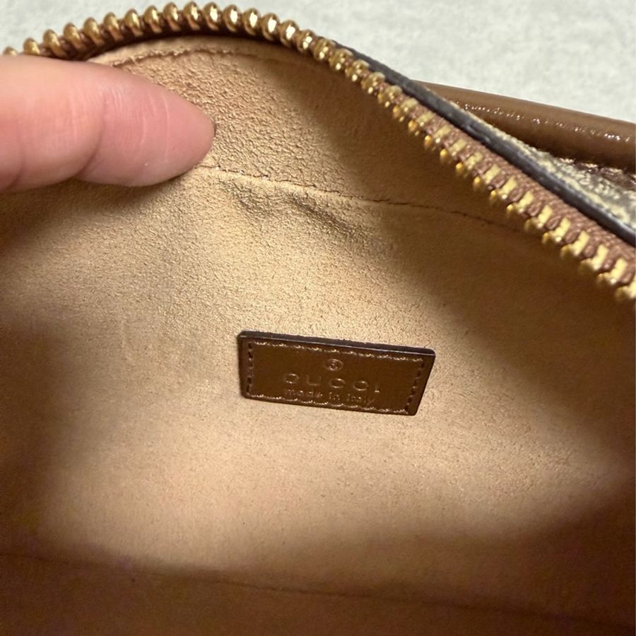 近全新‼️GUCCI 658572 經典棕色老花 INTERLOCKING G系列帆布迷你斜背包 相機包-7