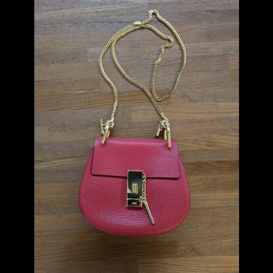 (近新閒置品)Chloe紅色牛皮小豬包-0