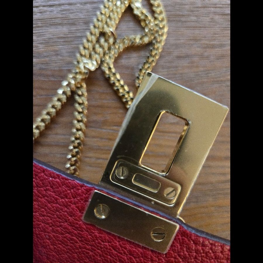 (近新閒置品)Chloe紅色牛皮小豬包-6