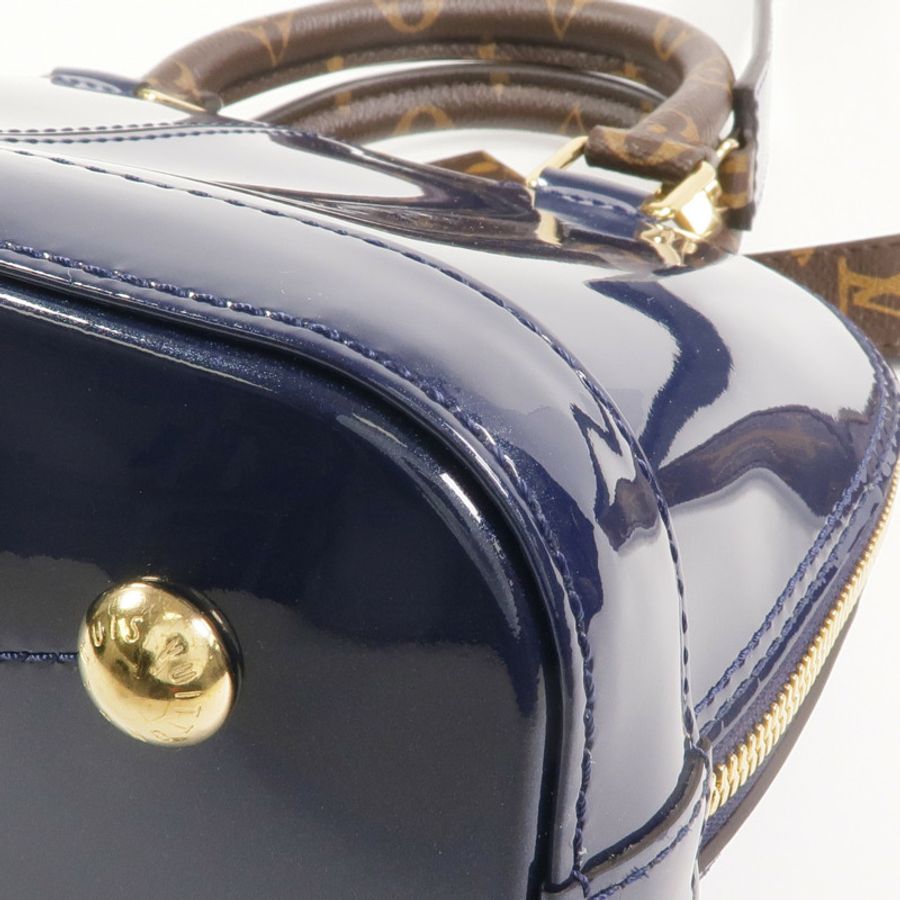 LOUIS VUITTON Monogram/Monogram Vernis Alma BB金扣手挽肩背兩用袋-14