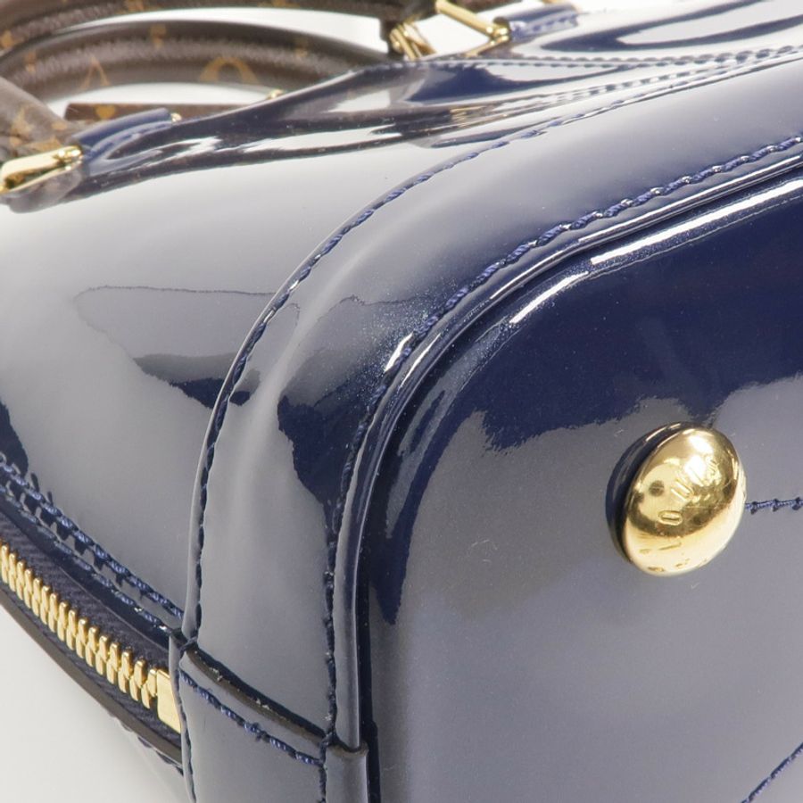 LOUIS VUITTON Monogram/Monogram Vernis Alma BB金扣手挽肩背兩用袋-15
