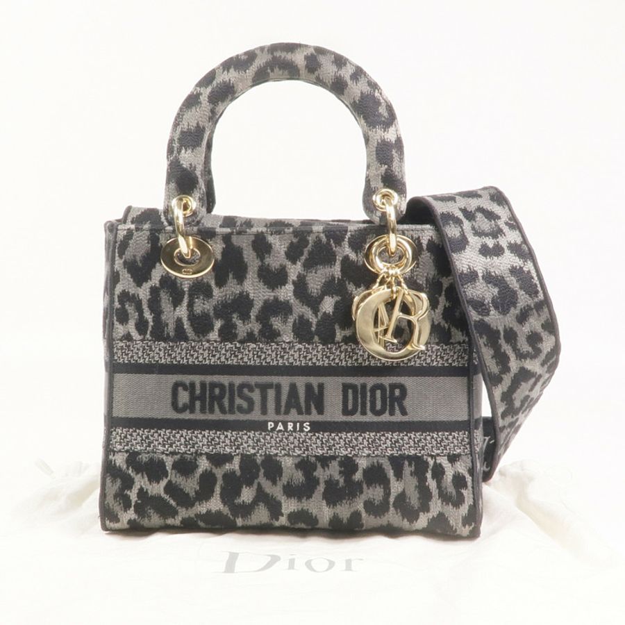 Dior 帆布Lady D-Lite金扣手挽肩背兩用袋-8