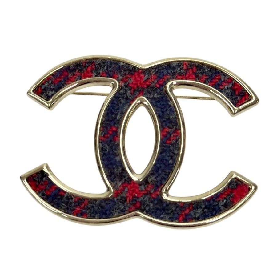 CHANEL CC 粗花呢 胸針-0