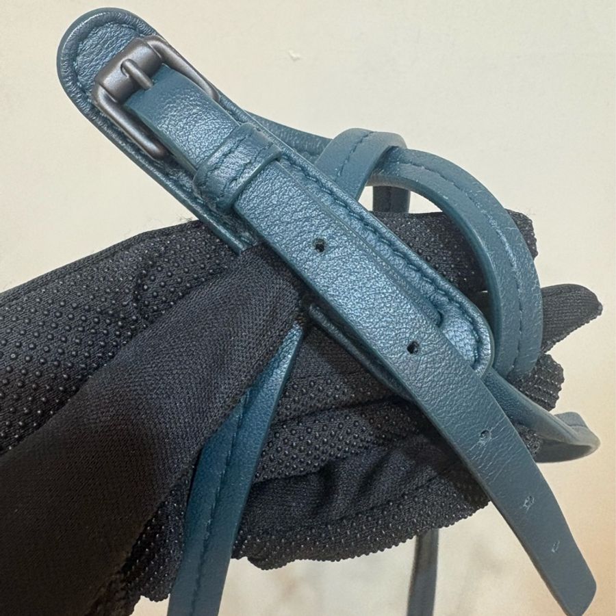 BOTTEGA VENETA霧霾藍色编織小枕頭斜背包-4