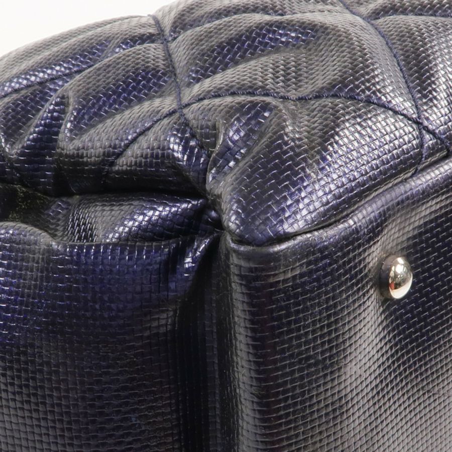 CHANEL 塗層帆布Paris Biarritz Tote Bag銀扣手挽袋-13