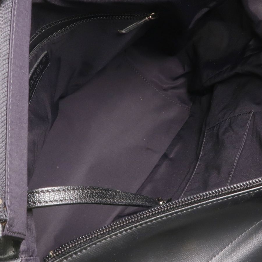 CHANEL 牛皮皮革Tote Bag銀扣手挽袋-4