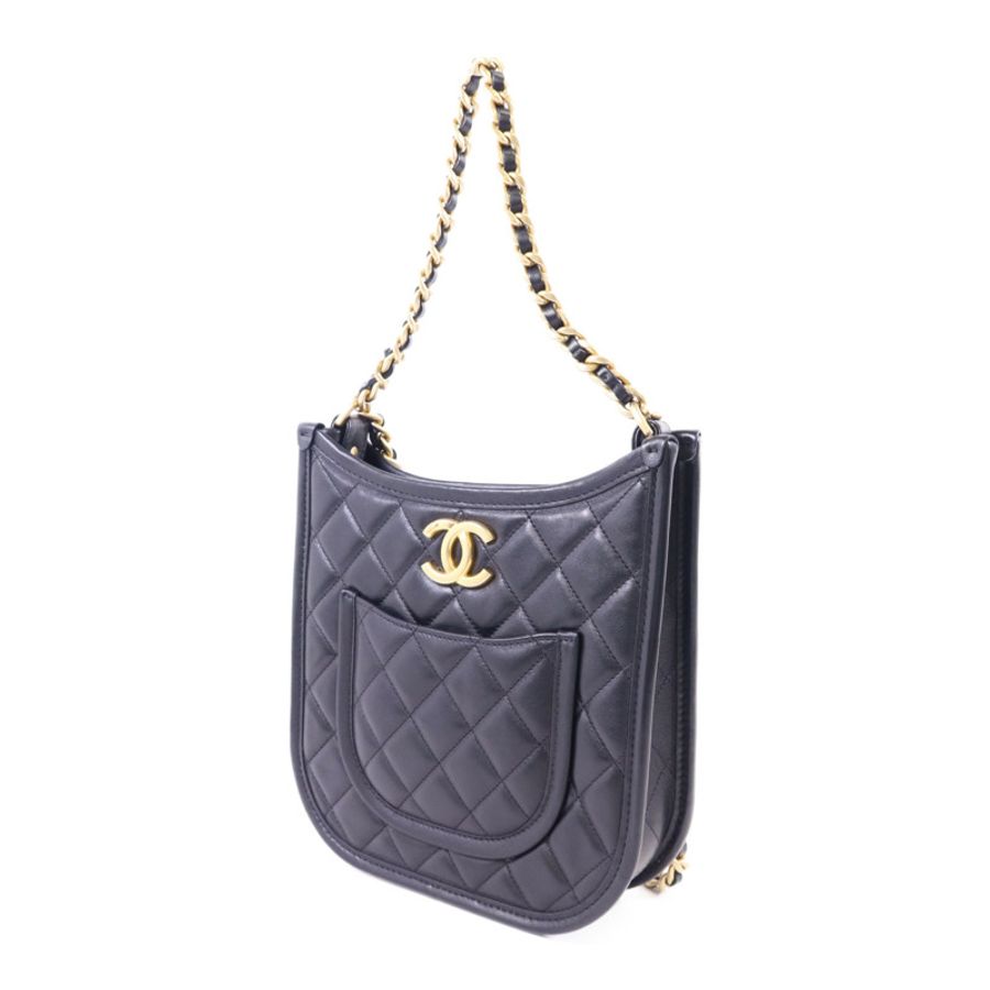CHANEL 牛皮皮革24S Hobo金扣鏈帶肩背袋-2