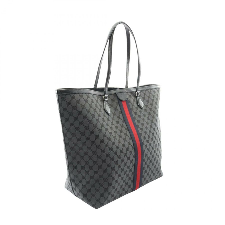 BALENCIAGA x GUCCI 大號托特包 680127 帆布皮革 黑色 紅色 二手 男士-1