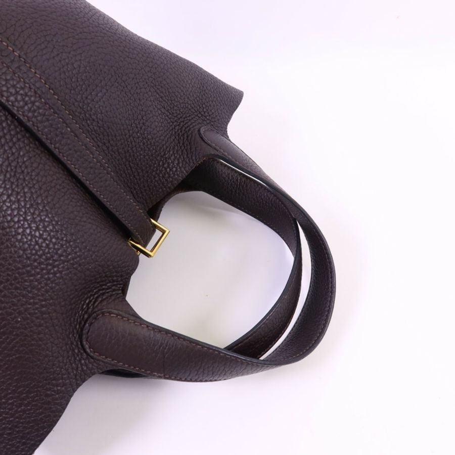 HERMES Clemence皮革Picotin PM金扣手挽袋-4