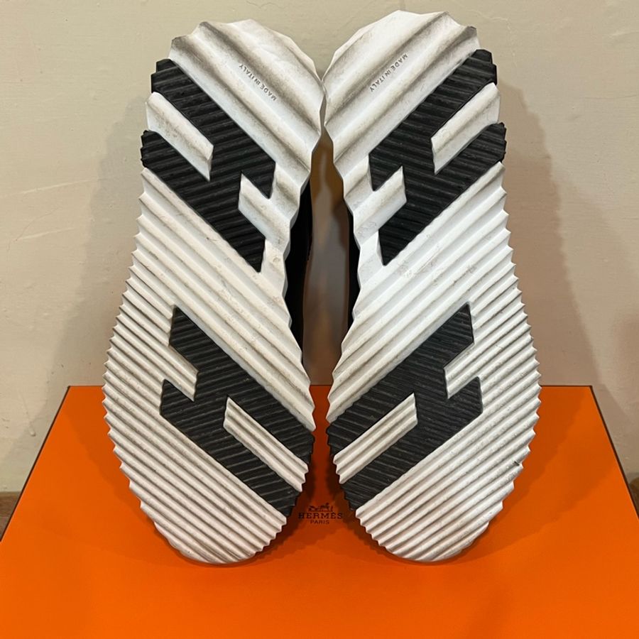 Hermes 愛馬仕bouncing 黑麂皮+黑皮革休閒鞋(9成新)-8