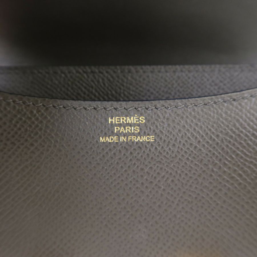 HERMES Veau Epsom皮革Constance Mini金扣肩背袋 Vert de Gris-7