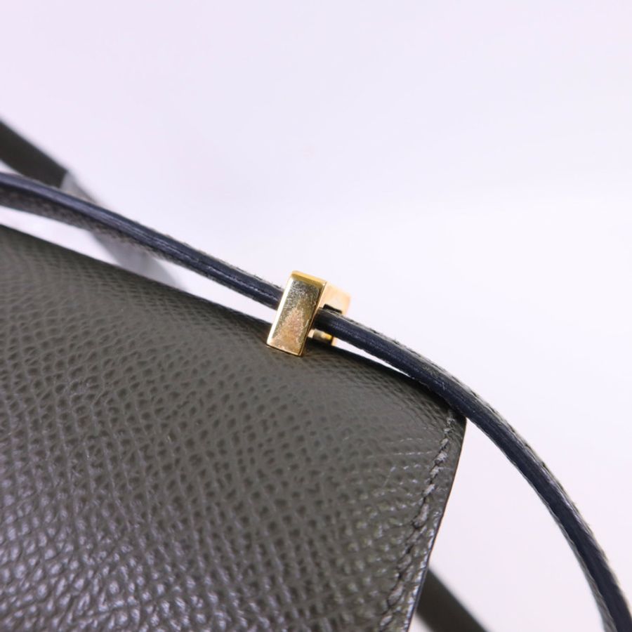 HERMES Veau Epsom皮革Constance Mini金扣肩背袋 Vert de Gris-12