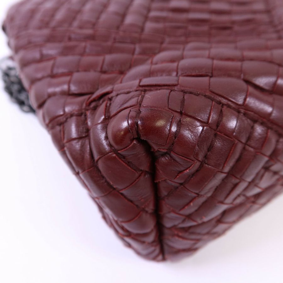 BOTTEGA VENETA 織紋皮革Shoulder Bag鏈帶肩背袋-18
