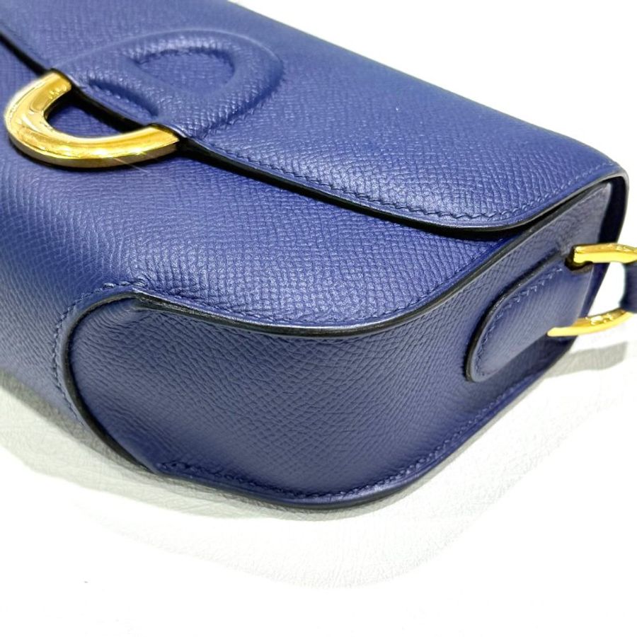 HERMES - 73藍Epsom mini Cherche Midi豬鼻斜背包-7