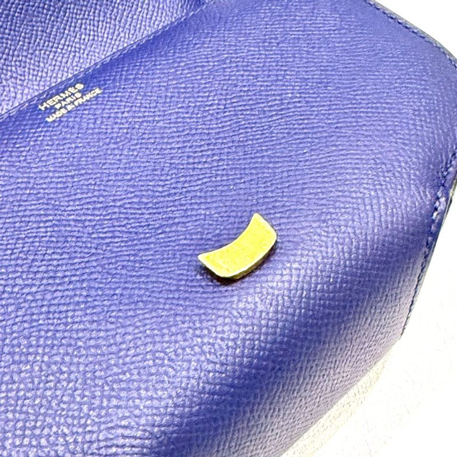 HERMES - 73藍Epsom mini Cherche Midi豬鼻斜背包-14