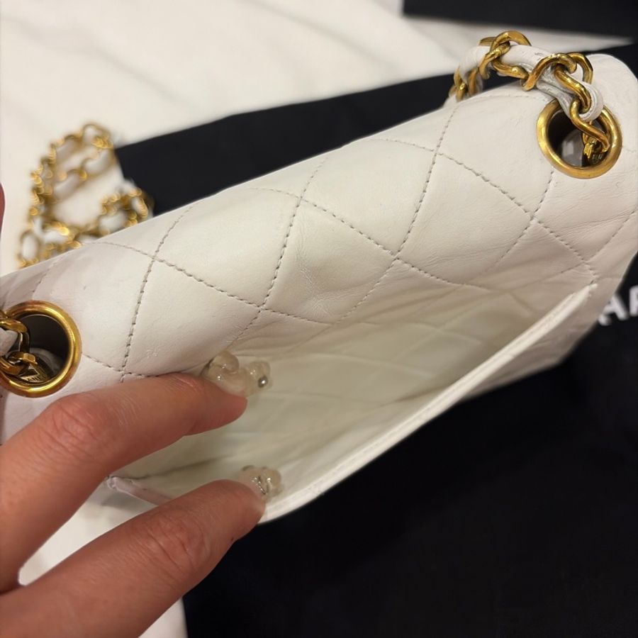 Chanel 老香 vintage 方胖子 奶油白-9