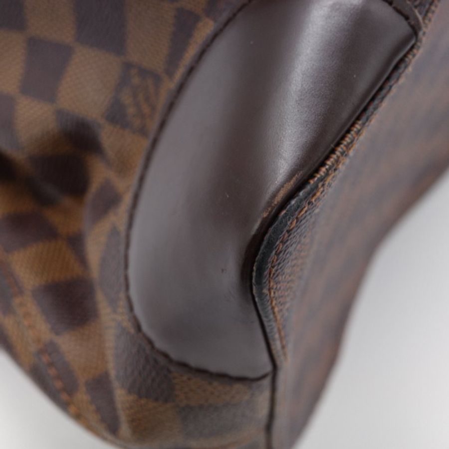 Louis Vuitton 路易威登 Damier Ebene Hampstead MM 棕色 紅色內裡 棋盤格 帆布 肩背包 托特包-10