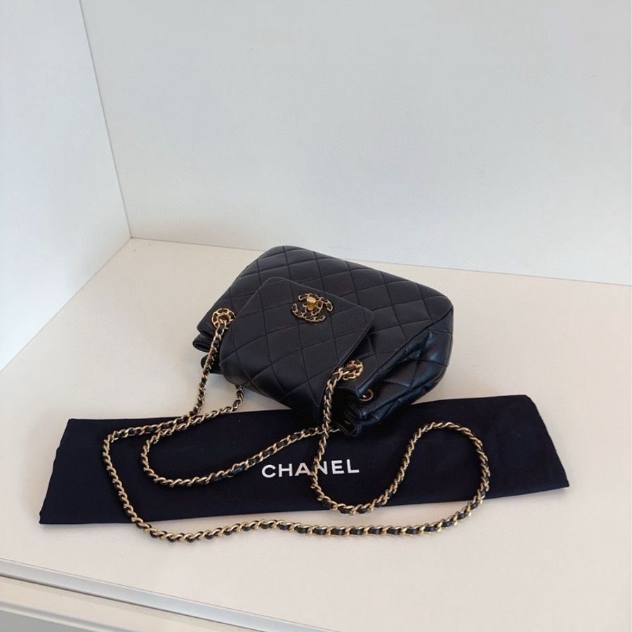 ✨Chanel 24p新款 黑金2way hobo 99新晶片款🖤-10