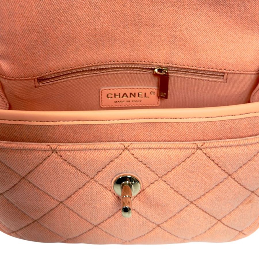 CHANEL CC 牛仔 丹寧 斜揹袋-16