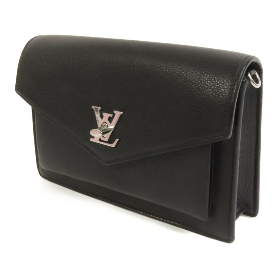 LOUIS VUITTON 牛皮皮革Mylockme銀扣鏈帶肩背袋-2