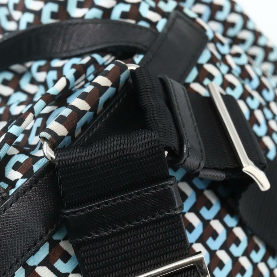 【日本直送】PRADA 雙肩包 尼龍 淺藍色 銀色 正品 158915SAM-19