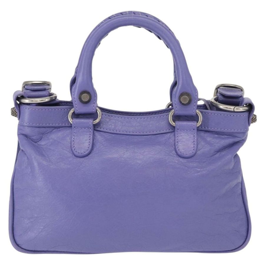 【日本直送】BALENCIAGA Neo Kagoul S 手袋 皮革 兩用 紫色/銀色 751523 正品 158933SM-1
