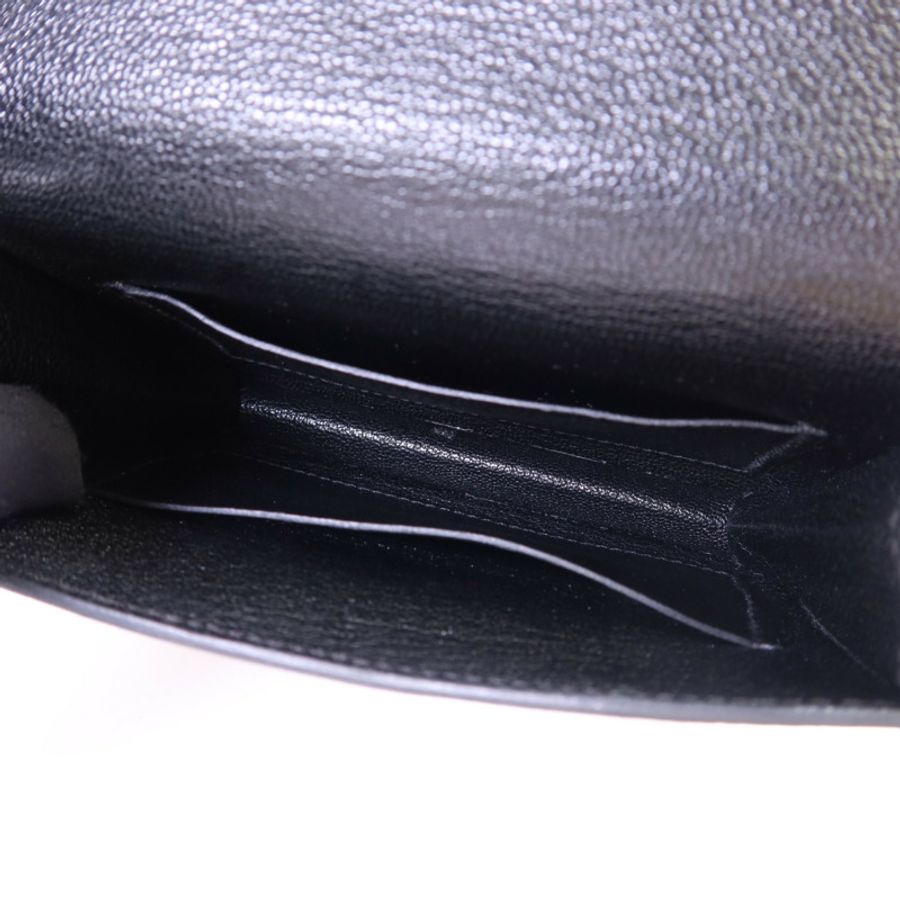 HERMES Chevre Mysore皮革Roulis Slim金扣錢包Noir-4